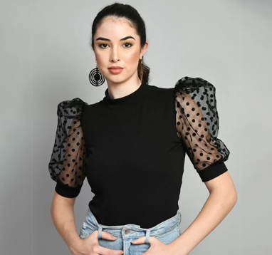 Ladies Black Fancy Top