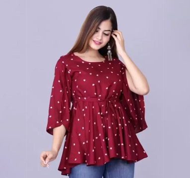 Half Sleeve Ladies Fancy Top Manufacturer, Wholesaler & Trader In Surat, Ahmedabad, Gujarat & India